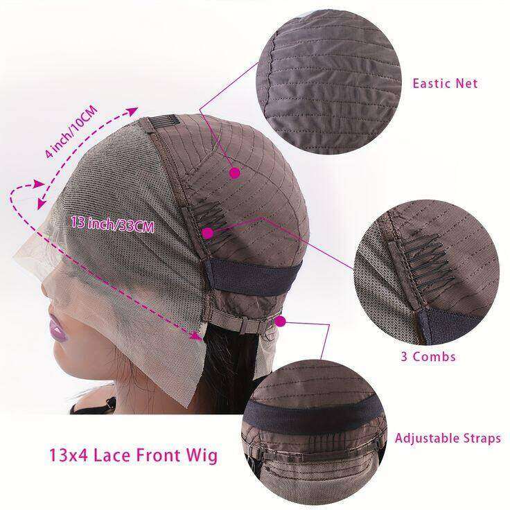 ReadytoGo 13x4 Lace Closure Glueless Bob Straight human Wigs