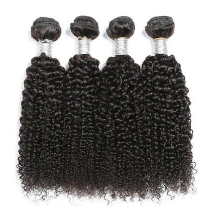 Kinky Curly 4 Bundles Virgin Human Hair Extensions 8-40 inches