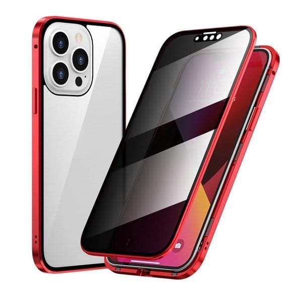 ⏳Magnetic iPhone case with privacy glass and metal