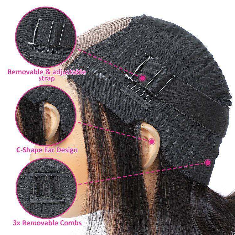 Glueless Max-cap Superlove Wear Go Pre-Cut 20 inch Deep Wave Human Hair Wig
