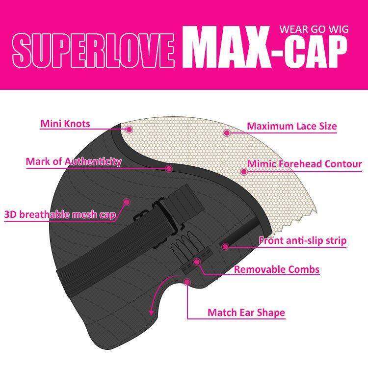 Glueless Max-cap Superlove Wear Go Pre-Cut 20 inch Curly Wig