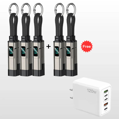 4-in-1 Digital Display Keychain Charging Cable