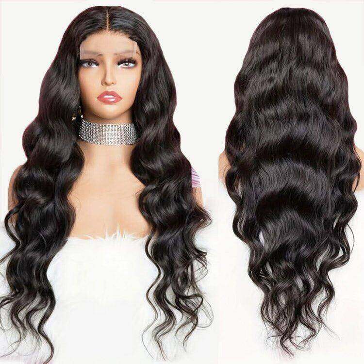 4x4 Body Wave Remy Hair Wigs Natural Black With Baby Hair