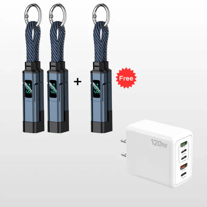 4-in-1 Digital Display Keychain Charging Cable