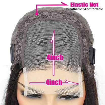 4x4 Lace Closure Wig for Black Women Straight Pre Plucked with Baby Hair