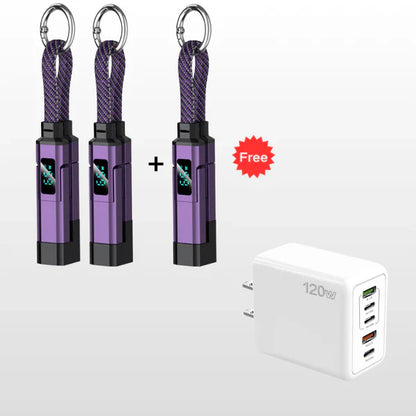 4-in-1 Digital Display Keychain Charging Cable