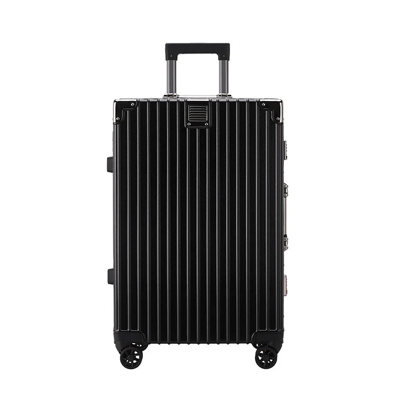 Unisex Student Spinner Suitcase Large Capacity Aluminum Frame Password Box Business Travel Luggage with Universal Wheels