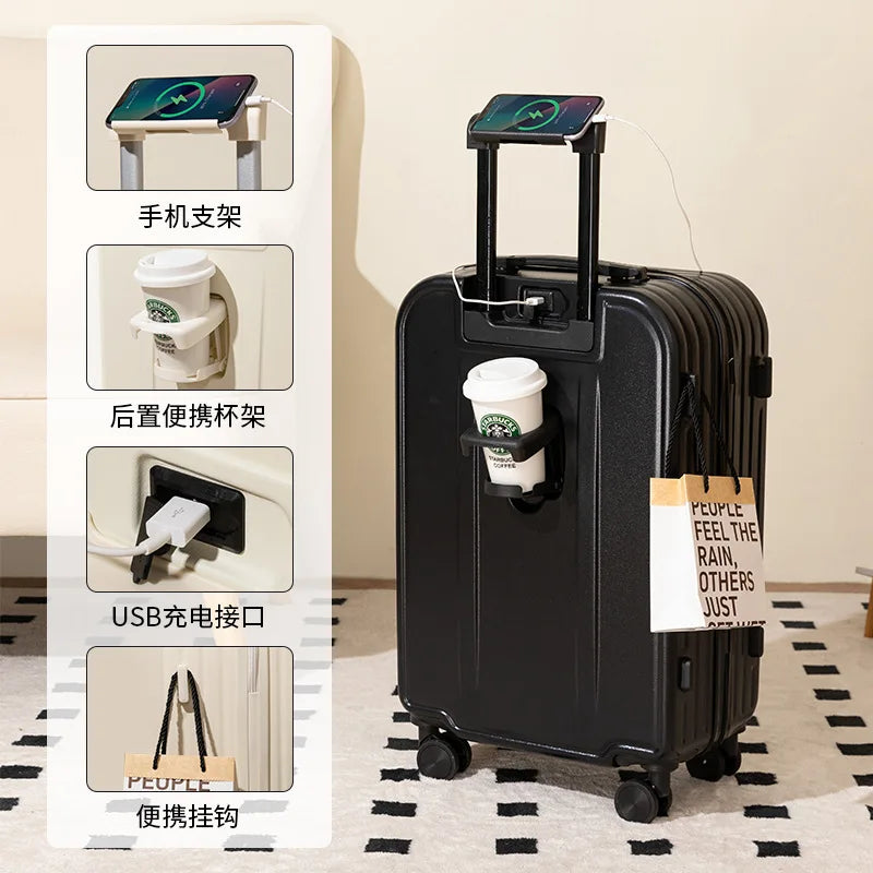 Luggage 20 Inch Unisex Candy Color Waterproof Universal Wheel Lightweight Trolley Suitcase with Polyester Lining Wholesale