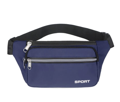 Unisex Breathable Water-Resistant Crossbody Shoulder Waist Bag Zipper Closure Sport Letters Design for Outdoor Sports Daily Use