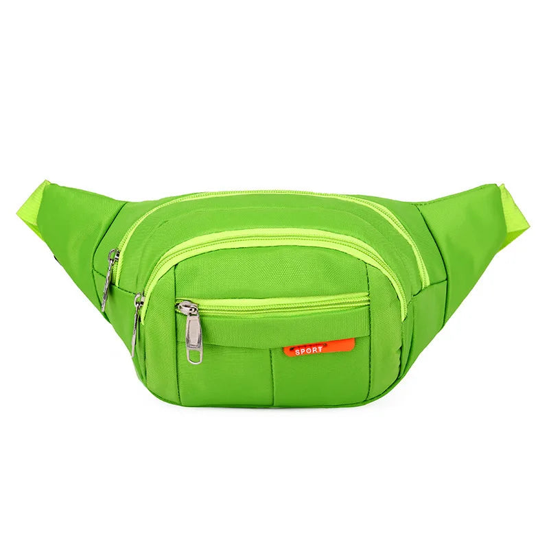 Unisex Breathable Water-Resistant Crossbody Shoulder Waist Bag Zipper Closure Sport Letters Design for Outdoor Sports Daily Use
