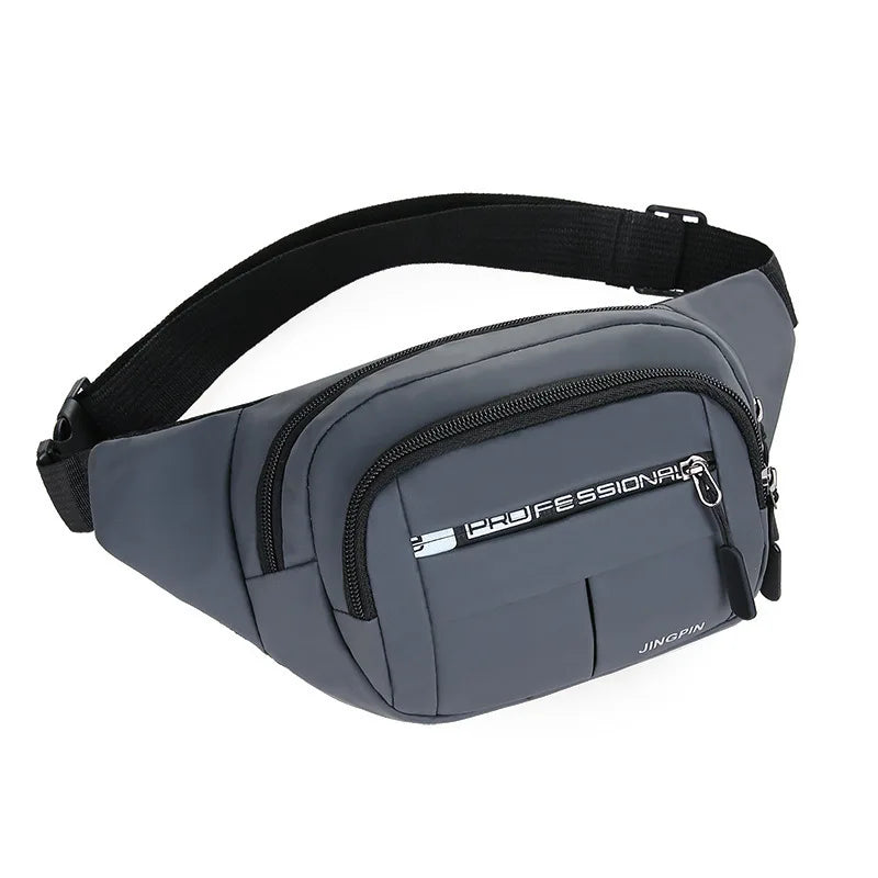 Unisex Breathable Water-Resistant Crossbody Shoulder Waist Bag Zipper Closure Sport Letters Design for Outdoor Sports Daily Use
