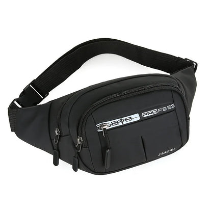 Unisex Breathable Water-Resistant Crossbody Shoulder Waist Bag Zipper Closure Sport Letters Design for Outdoor Sports Daily Use
