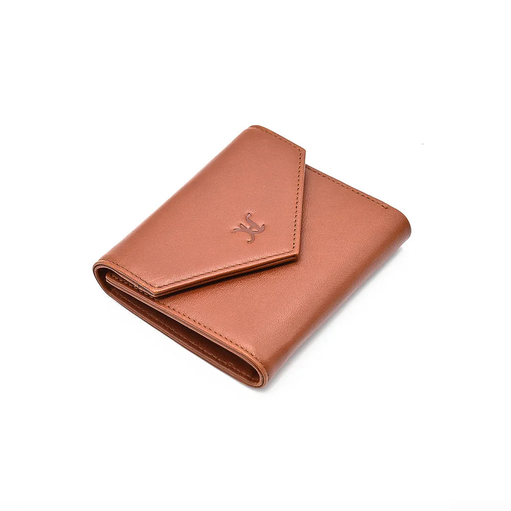 Premium Brown Real Leather Wallet Envelop Cover Men Wallet With Deboss