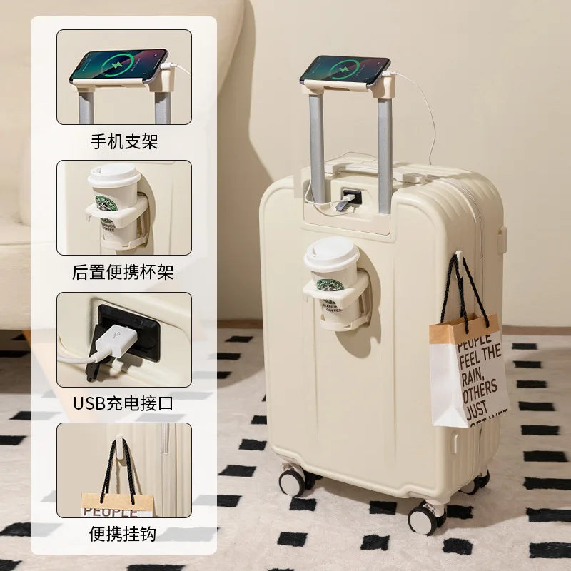 Luggage 20 Inch Unisex Candy Color Waterproof Universal Wheel Lightweight Trolley Suitcase with Polyester Lining Wholesale