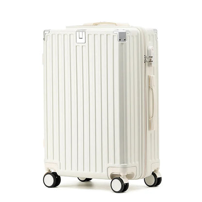 Unisex ABS Spinner Luggage Case 24 Inch Strong Durable 28 Trolley Suitcase 20 Boarding Code with USB Interface Waterproof