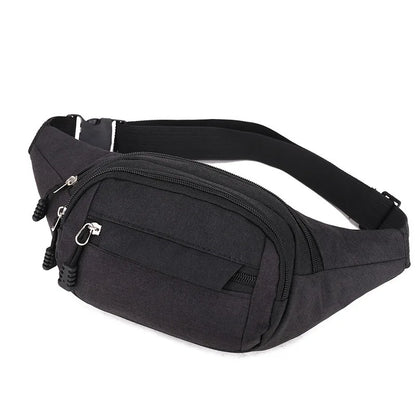 Unisex Breathable Water-Resistant Crossbody Shoulder Waist Bag Zipper Closure Sport Letters Design for Outdoor Sports Daily Use