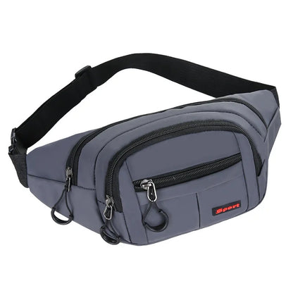 Unisex Breathable Water-Resistant Crossbody Shoulder Waist Bag Zipper Closure Sport Letters Design for Outdoor Sports Daily Use