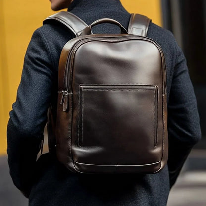 Real Leather Laptop Backpack Multi-functional Genuine Leather Backpack High Quality Black Travel Bags