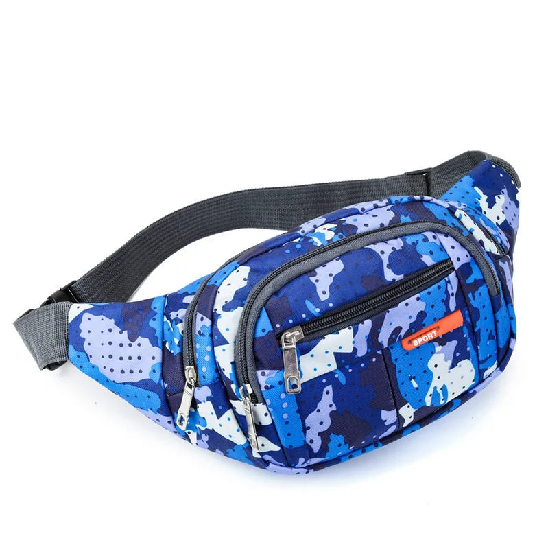 Unisex Breathable Water-Resistant Crossbody Shoulder Waist Bag Zipper Closure Sport Letters Design for Outdoor Sports Daily Use