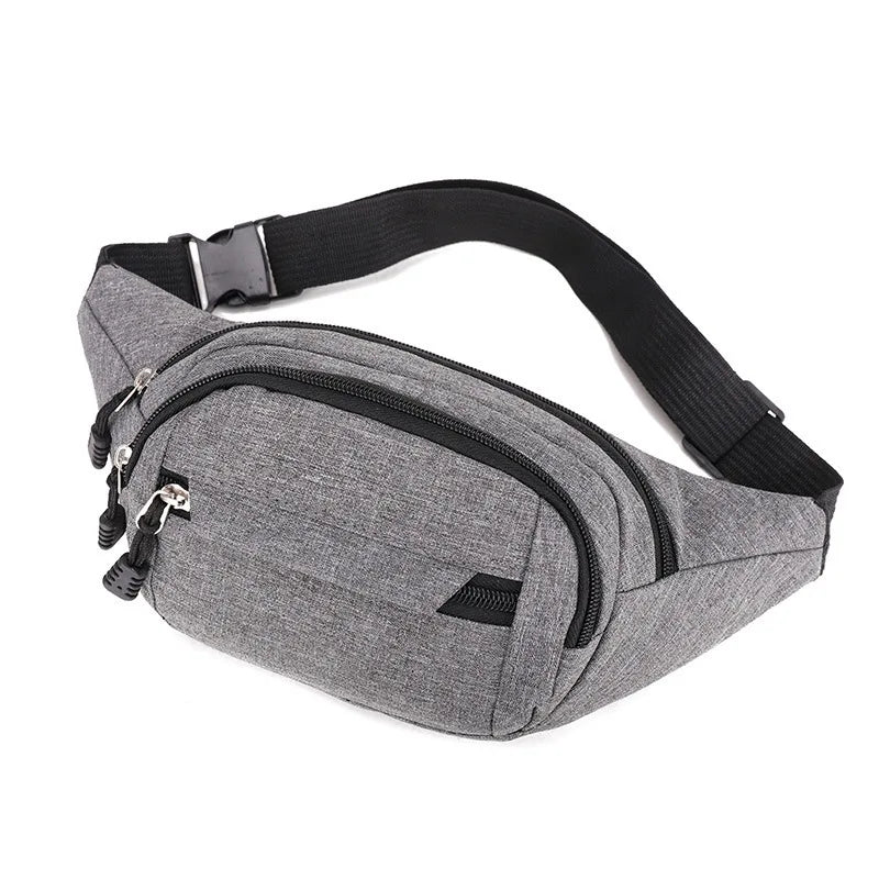 Unisex Breathable Water-Resistant Crossbody Shoulder Waist Bag Zipper Closure Sport Letters Design for Outdoor Sports Daily Use
