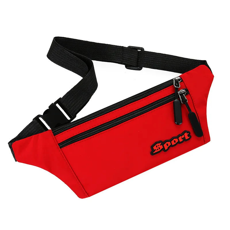 Unisex Breathable Water-Resistant Crossbody Shoulder Waist Bag Zipper Closure Sport Letters Design for Outdoor Sports Daily Use