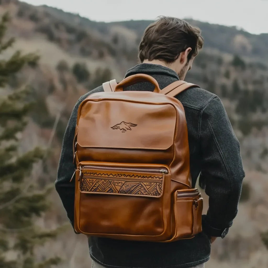 New Vintage Genuine Leather Backpack Business Mens Business Full Grain Leather Backpack
