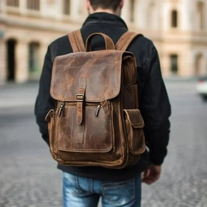 New Design Large Capacity Real Cowhide Bags Multi-functional Laptop Bag Genuine Leather Backpack for Men