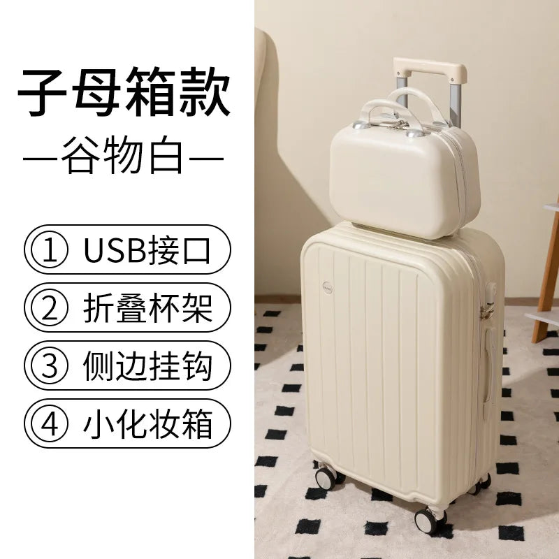 Luggage 20 Inch Unisex Candy Color Waterproof Universal Wheel Lightweight Trolley Suitcase with Polyester Lining Wholesale