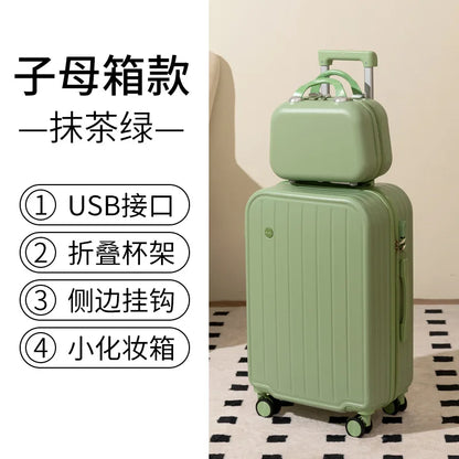 Luggage 20 Inch Unisex Candy Color Waterproof Universal Wheel Lightweight Trolley Suitcase with Polyester Lining Wholesale
