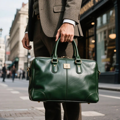 Top-Grain Leather Bag Durable Men's Work Handbag Business Tote Bag with Organizational Interior for Men