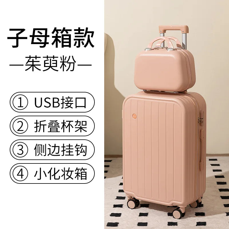 Luggage 20 Inch Unisex Candy Color Waterproof Universal Wheel Lightweight Trolley Suitcase with Polyester Lining Wholesale