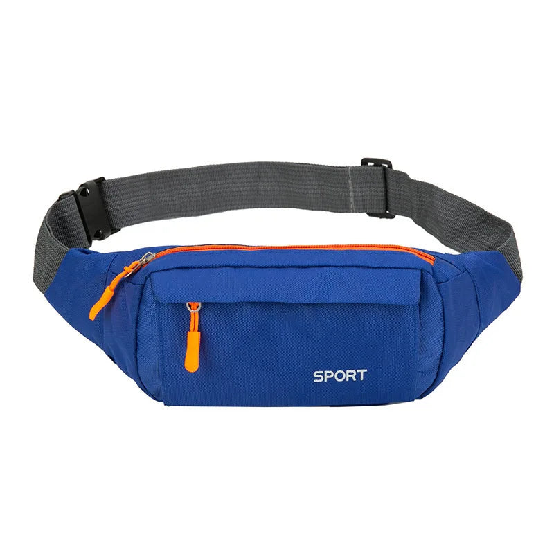 Unisex Breathable Water-Resistant Crossbody Shoulder Waist Bag Zipper Closure Sport Letters Design for Outdoor Sports Daily Use