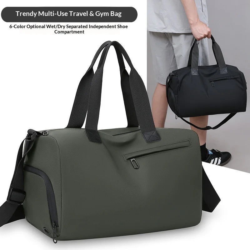 Dry and Wet Separation Waterproof Sports Fitness Travel Backpack with Zipper Closure Polyester Material 20-35L Capacity Unisex
