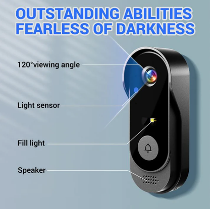 Wireless Doorbell Camera – 1080P, 170° Angle, 4.3-inch Screen, IPX65 Waterproof & Night Vision ✨