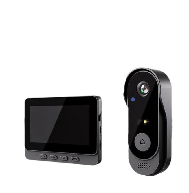 Wireless Doorbell Camera – 1080P, 170° Angle, 4.3-inch Screen, IPX65 Waterproof & Night Vision ✨