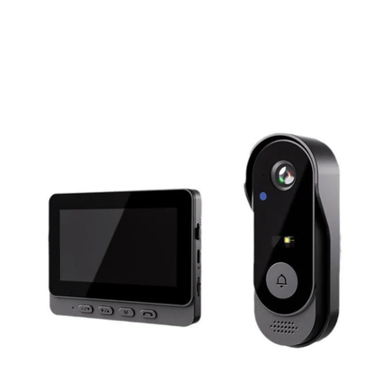 Wireless Doorbell Camera – 1080P, 170° Angle, 4.3-inch Screen, IPX65 Waterproof & Night Vision ✨
