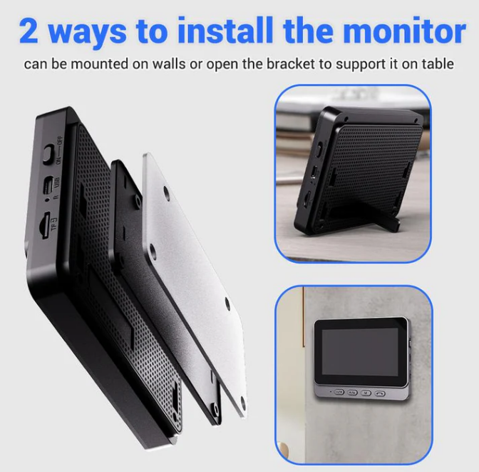 Wireless Doorbell Camera – 1080P, 170° Angle, 4.3-inch Screen, IPX65 Waterproof & Night Vision ✨