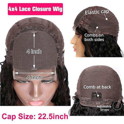 Curly Wig 4x4 HD Transparent Lace Wigs for Women