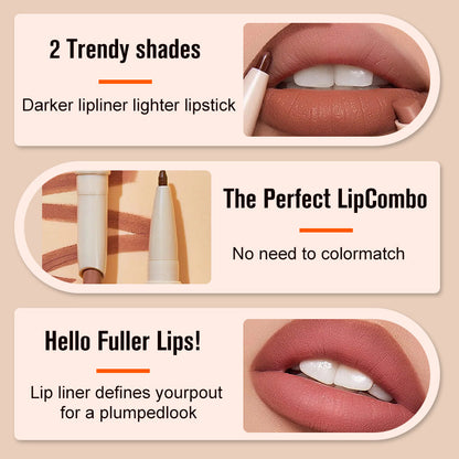 Long-Lasting Double Head Lipstick & Lip Liner