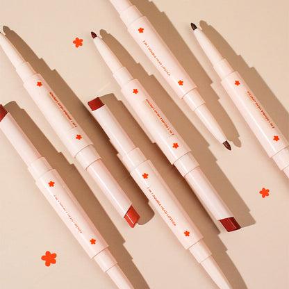 Long-Lasting Double Head Lipstick & Lip Liner