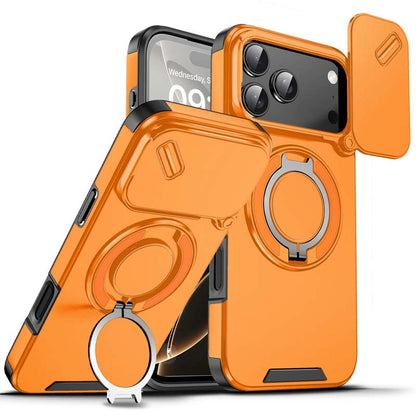 Magnetic Phone Case with Ring Stand For iPhone.airbag military protection